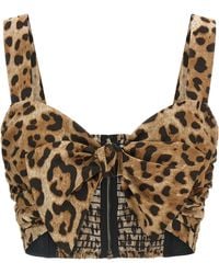 Dolce & Gabbana - Dolce & Gabbana Leopard-Print Cotton Blouse - Lyst