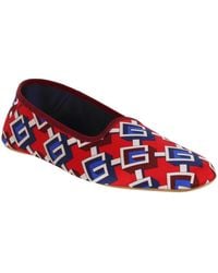 Gucci - Geometric G Print Satin Voyage Slippers Shoes Loafers & Sandals - Lyst