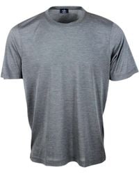 Barba Napoli - 100% Luxury Silk Crew-Neck Short-Sleeved T-Shirt With Slits On The Bottom - Lyst