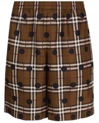 Burberry - Vintage Check Polka Dot Silk Shorts - Lyst