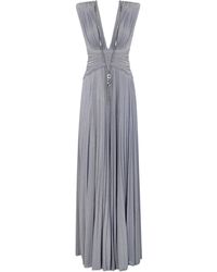 Elisabetta Franchi - Carpet Dress With Lurex Jersey Necklace - Lyst