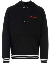 Balmain - Logo-embroidered Hooded Cotton Sweatshirt - Lyst