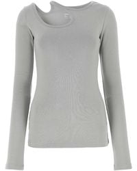 Low Classic - Grey Stretch Cotton Top - Lyst