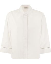 Peserico - Plain Cotton Poplin Shirt - Lyst