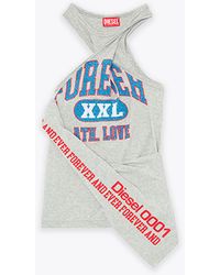 DIESEL - College Tank Top With Twisted Front - Lyst