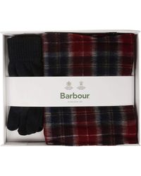 Barbour - Saltburn Tartan Scarf & Glove Knitted Set - Lyst
