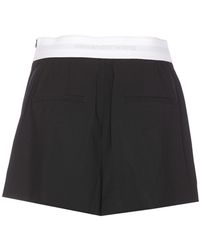 Alexander Wang Logo Elastic Bike Short In Lace in Black