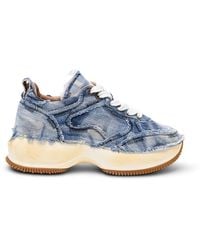Hogan - Frayed Denim Platform Sneakers - Lyst