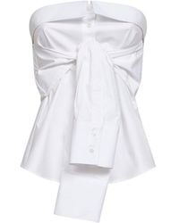 GIUSEPPE DI MORABITO - Poplin Bustier Top With Tied Sleeves - Lyst