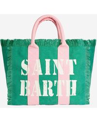 Mc2 Saint Barth - Vanity Canvas Shoulder Bag With Saint Barth Logo - Lyst