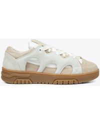 Paura - Tr - Suede - New Bomber White Nylon And Beige Suede Low Sneaker - Lyst