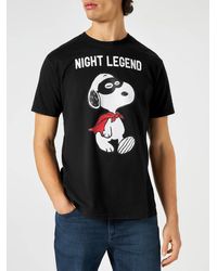 Mc2 Saint Barth - Cotton T-Shirt With Snoopy Night Legend Print Snoopy - Lyst