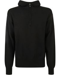 Burberry - Rib Trim Hooded Sweater - Lyst