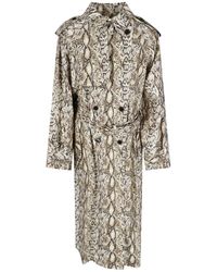 Isabel Marant - Freanne" Python Print Trench Coat - Lyst