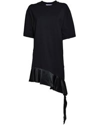 MSGM - Short-sleeved Asymmetric Mini T-shirt Dress - Lyst