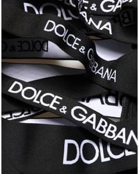 Dolce & Gabbana - Logo Tape Cut Out Skinny High Waist Pants Elastane Nylon Acetate Silk - Lyst