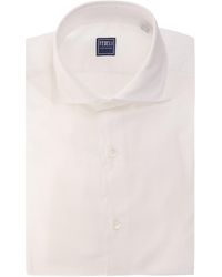 Fedeli - Man Optical White Lightweight Cotton Shirt - Lyst