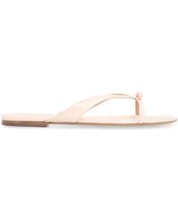 Ferragamo - Leather Flip-Flops Mini Bow Kidskin Sandal - Lyst