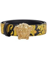 Versace - Leather Belt With Buckle - Lyst