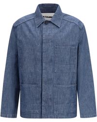 Jil Sander - Patch-Pocket Chambray Overshirt Cotton Jacket - Lyst