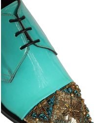 Dolce & Gabbana - Aqua Embellished Derby Dress Formal Shoes Leather - Lyst