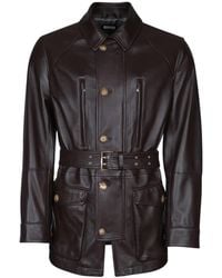Brunello Cucinelli - Dark Leather Jacket - Lyst