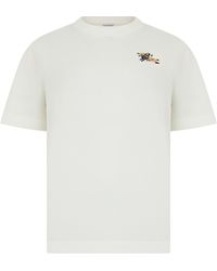 Burberry - T-Shirt With Embroidery — Cotton T-Shirts & Jerseys - Lyst
