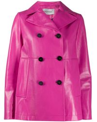 Valentino - Double-Breasted Leather Jacket Clothing - Lyst