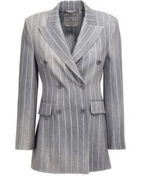 Ermanno Scervino - Plastered Double Breast Blazer Jacket Jackets Gray - Lyst