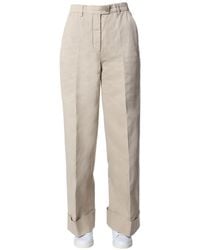 Aspesi - Wide Pants Cotton Trousers - Lyst