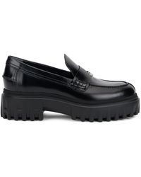 Hogan - Leather Slip-On Shoes Calfskin Loafers - Lyst