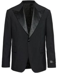 Versace - Satin-Trim Single-Breasted Tailored Blazer - Lyst