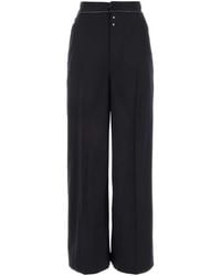 MM6 by Maison Martin Margiela - Midnight Stretch Polyester Blend Wide-Leg Pant - Lyst