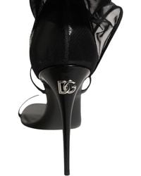 Dolce & Gabbana - Stiletto Sandals Socks High Boots Shoes Elastane Nylon Calf Leather - Lyst