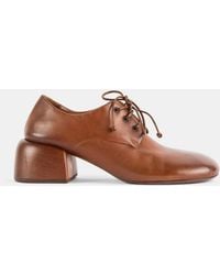Marsèll - Basata Smooth Hazelnut Leather Block-Heel Derbies Loafers - Lyst