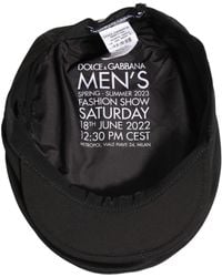 Dolce & Gabbana - Cotton Stretch Newsboy Cloth Capello Hat Nylon Elastane - Lyst