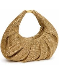 Benedetta Bruzziches - Yennefer Draped Crystal Mesh Handbag With Metal Plate - Lyst
