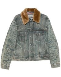 Acne Studios - Denim Jacket Pass With Shearling Collar Outer: Cotton; Lining: Cotton - Lyst