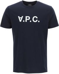 A.P.C. - Flocked Vpc Logo T-shirt - Lyst