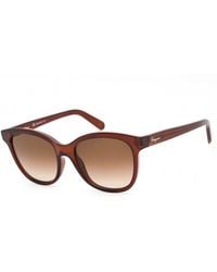 Ferragamo - Ferragamo Sf834S Oval Propionate Frame Sunglasses - Lyst
