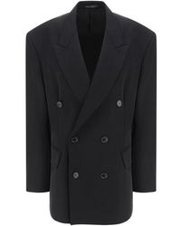 Balenciaga - Black Wool Oves Aries Blazer - Lyst