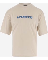A PAPER KID - Cotton T-Shirt With Logo And Graphic Print - Lyst