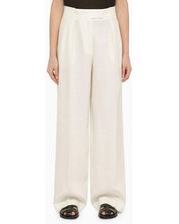 The Row - Linen Wide Trousers - Lyst