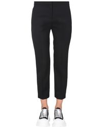McQueen - Cropped Straight Trousers - Lyst