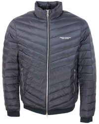 Armani - Light Down Jacket With Logoed And Elasticated Edges And Zip Closure - Lyst