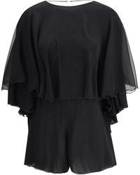 Saint Laurent - Silk Crepe Playsuit - Lyst