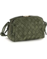Bottega Veneta - Shoulder Bag Mini Loop Tweed- Tweed/ Calf Leather Make Up - Lyst
