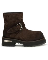 Balenciaga - Venom Mini Waxed Suede Calf Leather Ankle Boots - Lyst