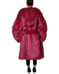 Dolce & Gabbana - Belted Faux-Fur Trench Coat Jacket Modacrylic Acrylic Polyester Clothing - Lyst