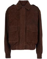 Arma - Halti Jackets With Patch Pockets On The Front And Elasticated Hems Suede For Lamb - Lyst